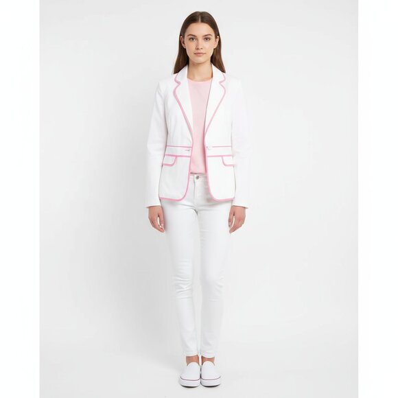 Lilly Pulitzer White & Pink Long Sleeve Janice Jacket Blazer New Size 6 - Picture 10 of 10